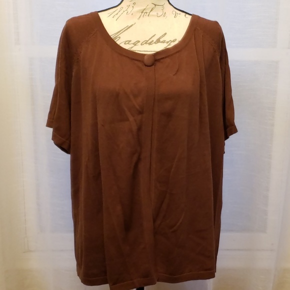 INC International Concepts Sweaters - Cute short sleeved brown cardigan